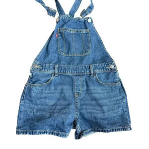 LEVI'S Girls Blue Reg Denim Shortalls Overalls Size L 12/14